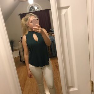 Free People sleeveless blouse in teal